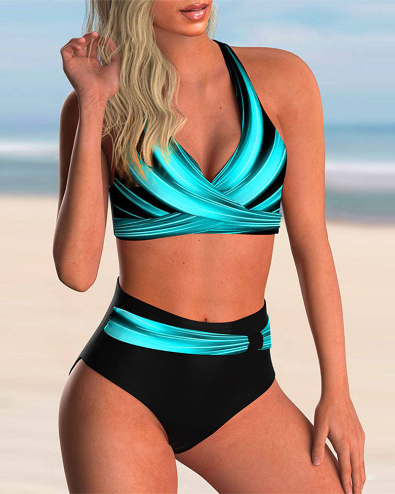 Liliana | Bikini Set with Cross Neck and Print