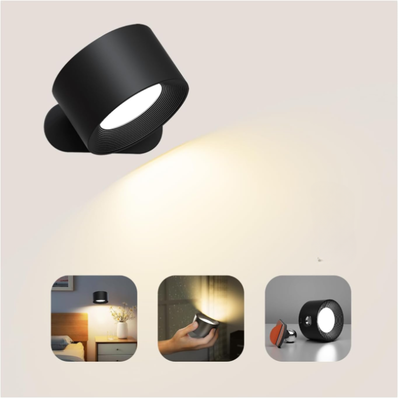 GlowSphere | Cordless Rotating LED Wall Accent Light