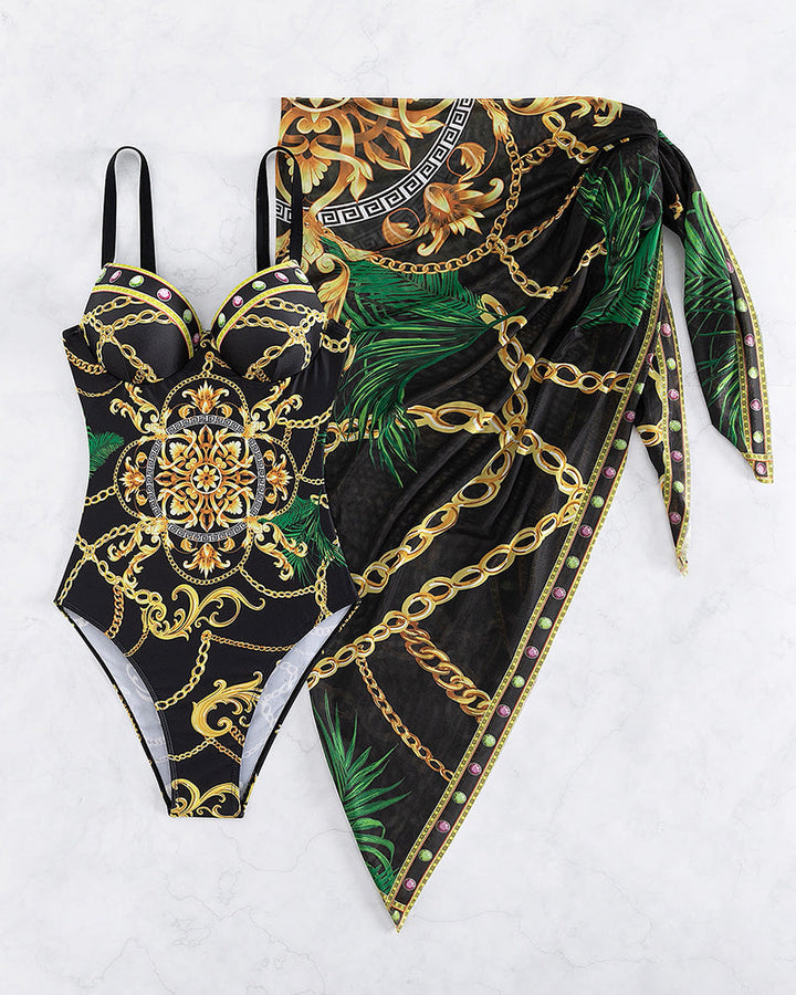 Leta | Push-up swimsuit with chain details