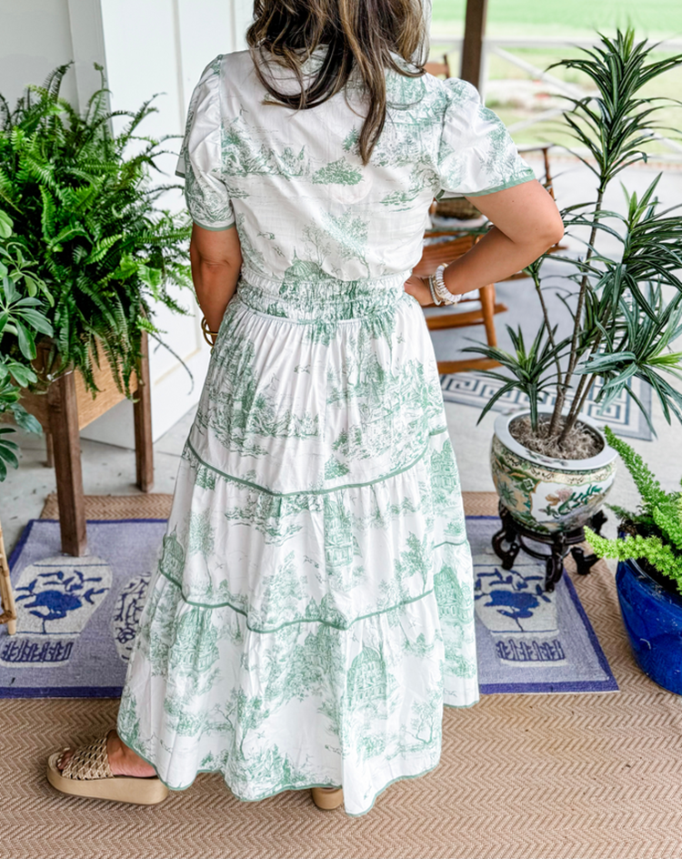 Eliza | Classic Toile Maxi Dress