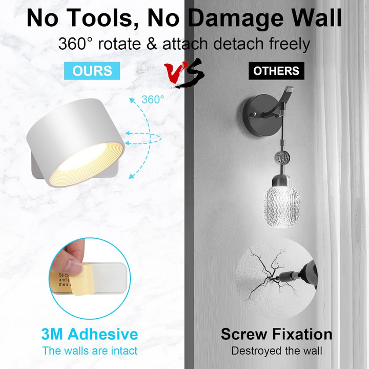 GlowSphere | Cordless Rotating LED Wall Accent Light