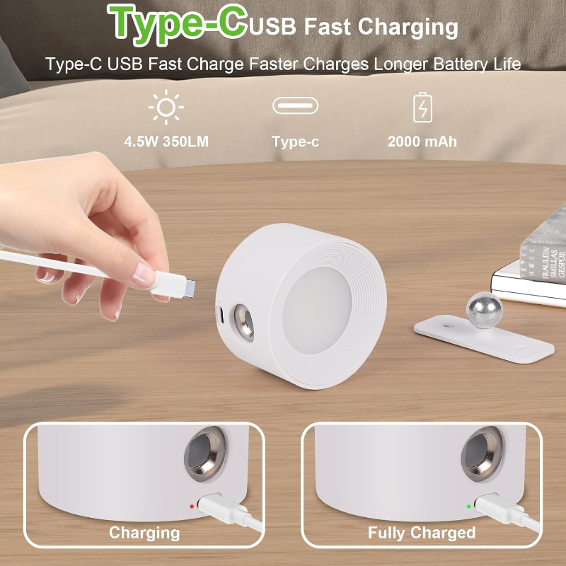 GlowSphere | Cordless Rotating LED Wall Accent Light