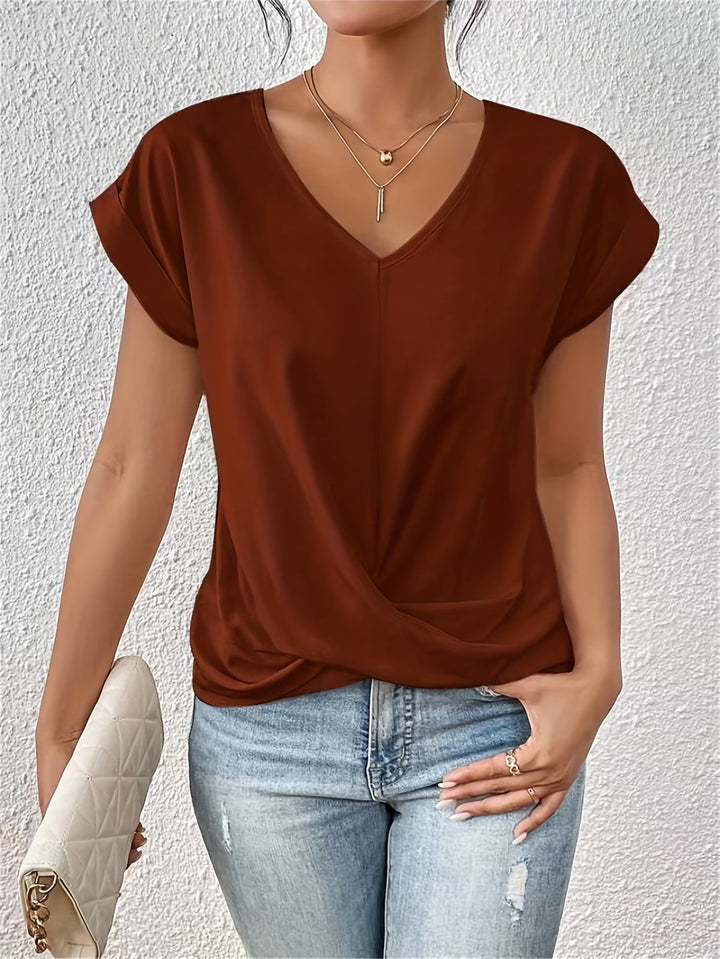 Ines | V-Neck Top with Knot Detail