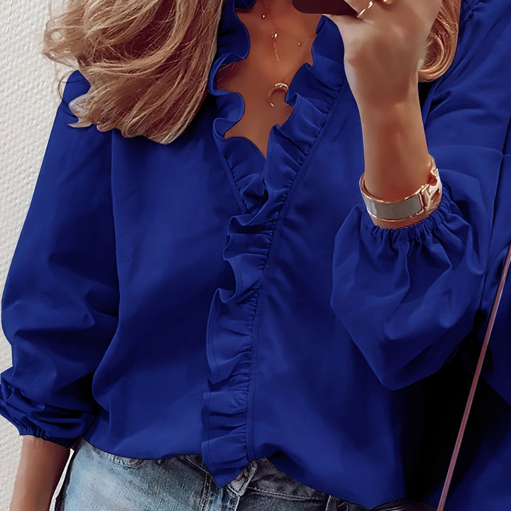 Leona | Ruched V-Neck Blouse