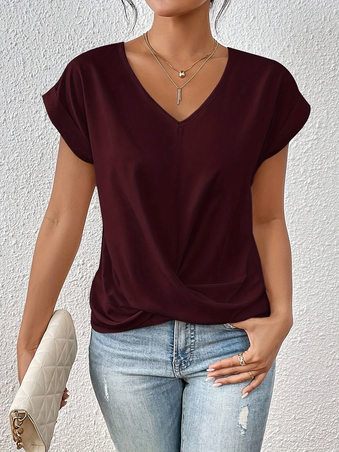 Ines | V-Neck Top with Knot Detail