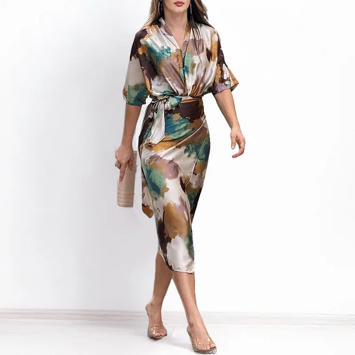 Roxane  | Belted V-Neck Maxi Dress