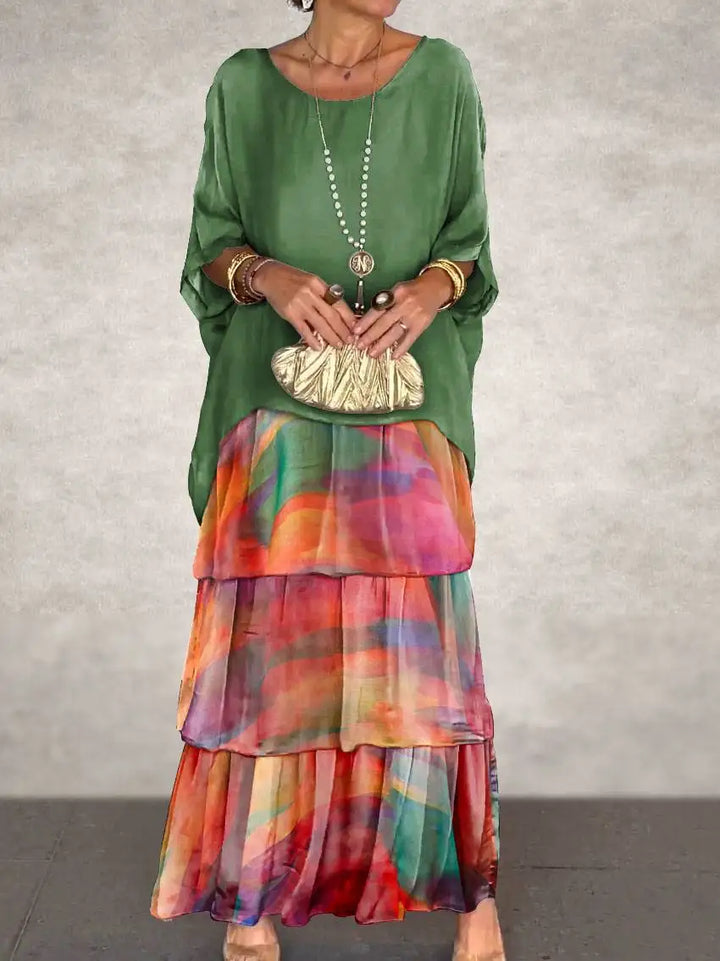 Rosina | Elegant O-Neck Ruffle Dress