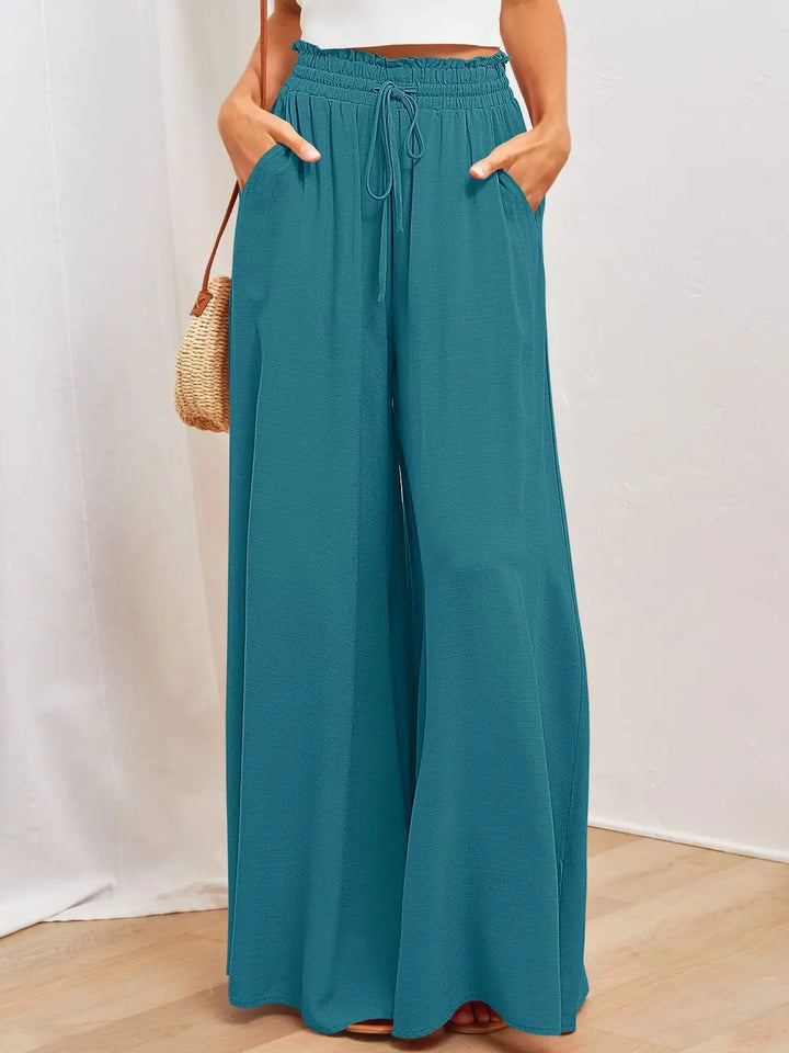 Bianca | Elastic Waist, Wide Leg Trousers
