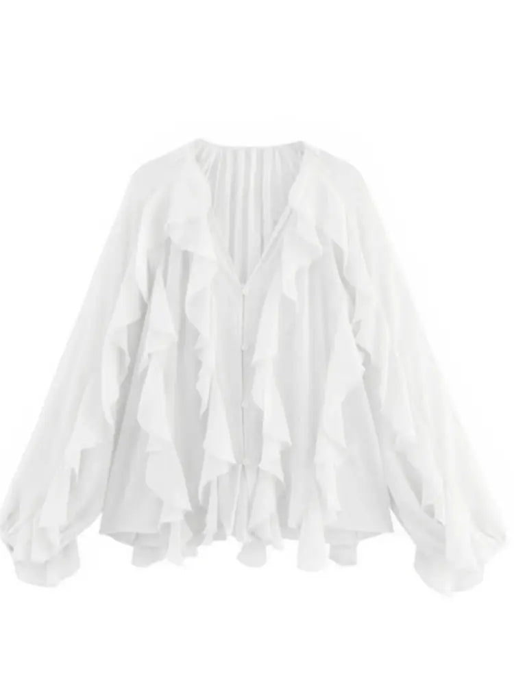 Jacklyn | Elegant V-Neck Tiered Blouse