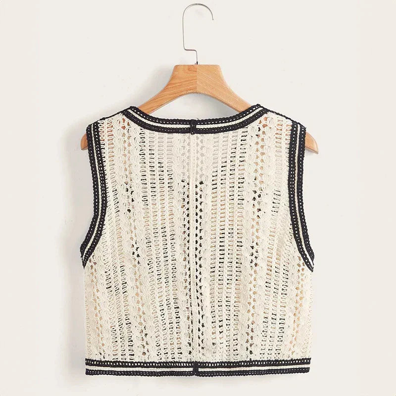 Angeline | Sheer Crochet Vest