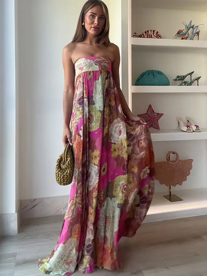 Lylah | Flowy Strapless Maxi Dress