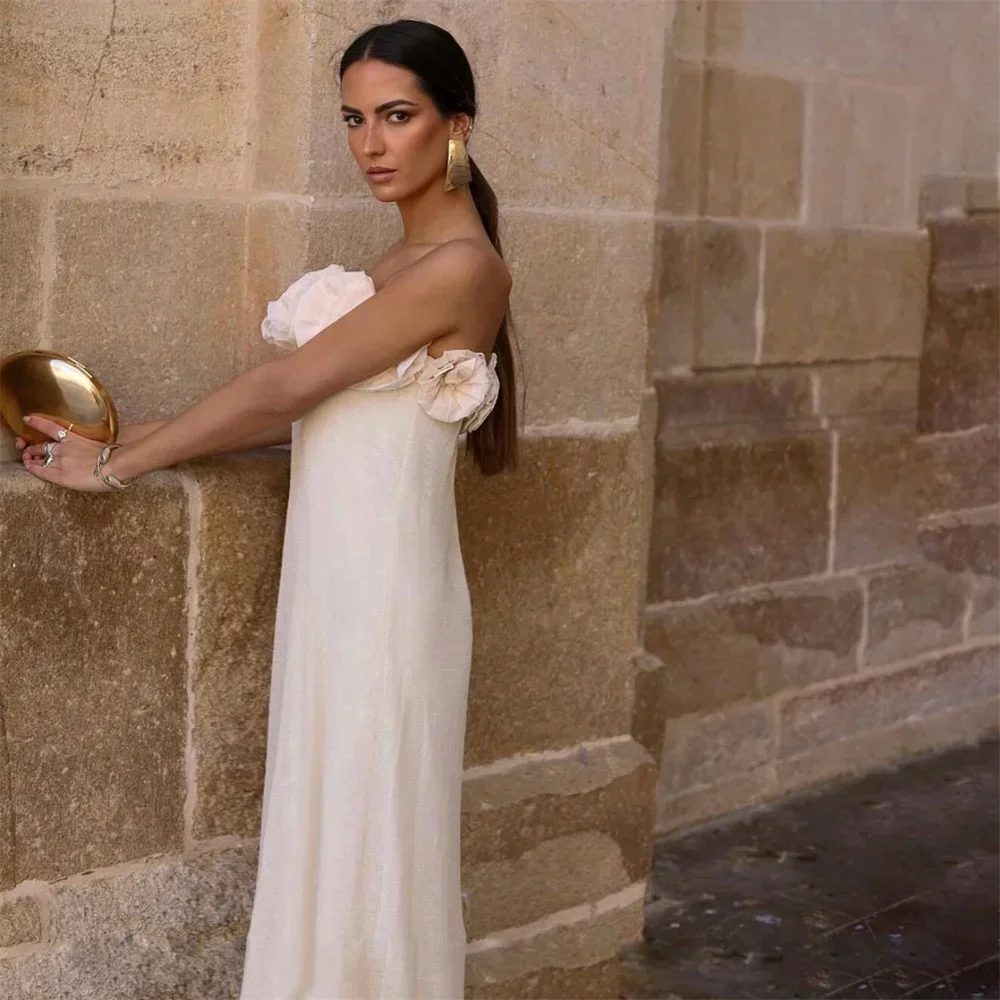 Venice | Elegant Flower Strapless Dress