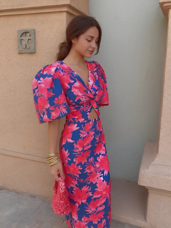 Kaycee | Slim Fit Floral Halter Dress