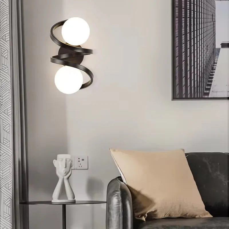 Spiral Globe LED Wall Lamp