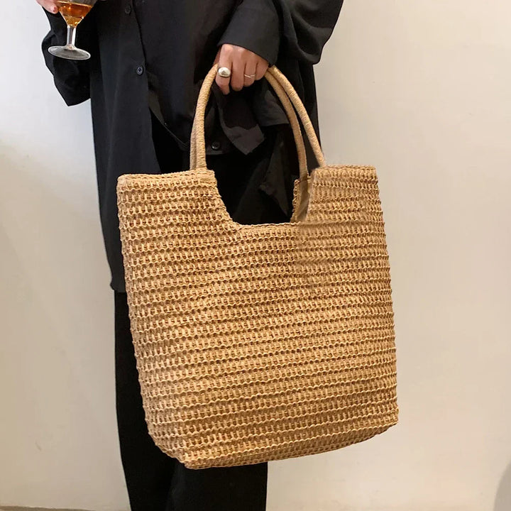 Gladys | Woven Straw Shopper