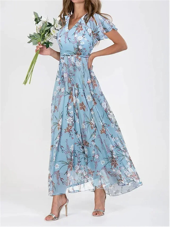 Denice | Sweet Floral V-Neck Dress