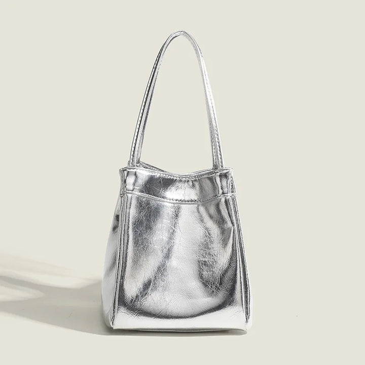 Jackie | Silver Bucket Bag