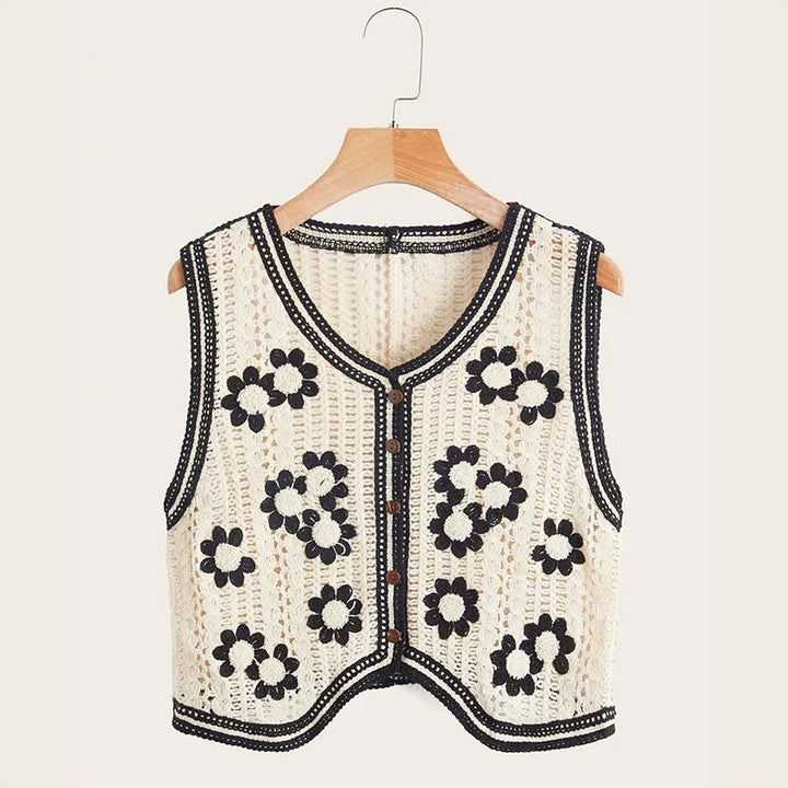 Angeline | Sheer Crochet Vest