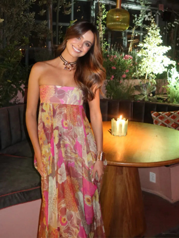 Lylah | Flowy Strapless Maxi Dress