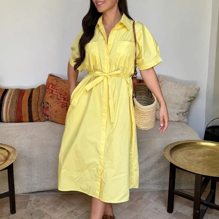 Samira | Elegant Tie-Up Shirt Dress