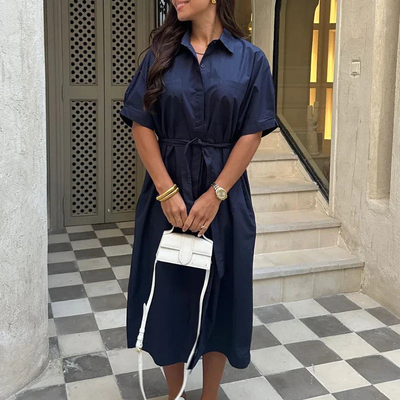 Samira | Elegant Tie-Up Shirt Dress