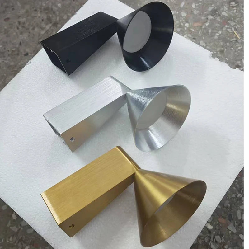 Modern Brushed Aluminum Cone Wall Lamp