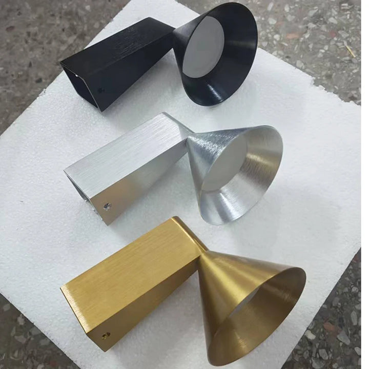 Modern Brushed Aluminum Cone Wall Lamp