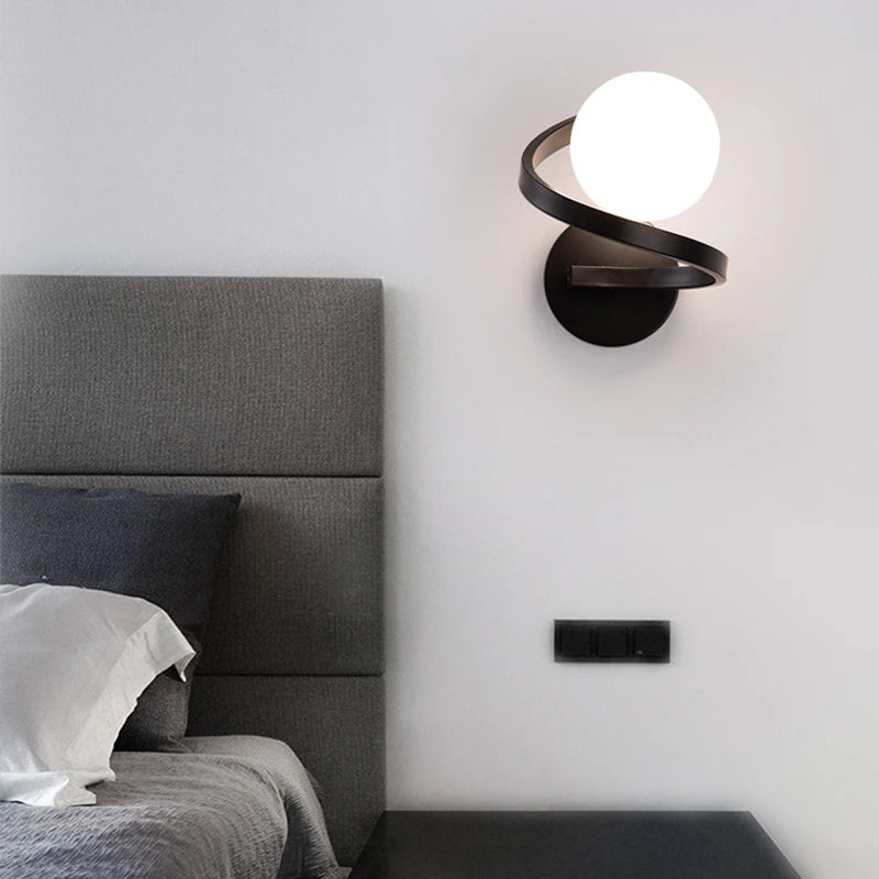 Spiral Globe LED Wall Lamp