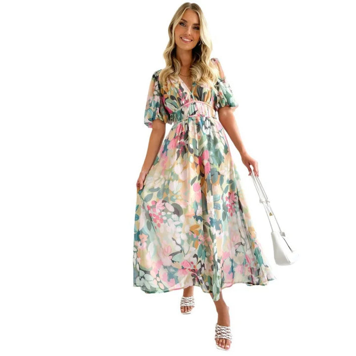 Cathy | Printed Puff Sleeve Dress