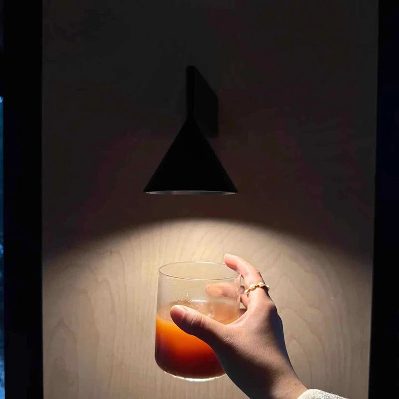 Modern Brushed Aluminum Cone Wall Lamp