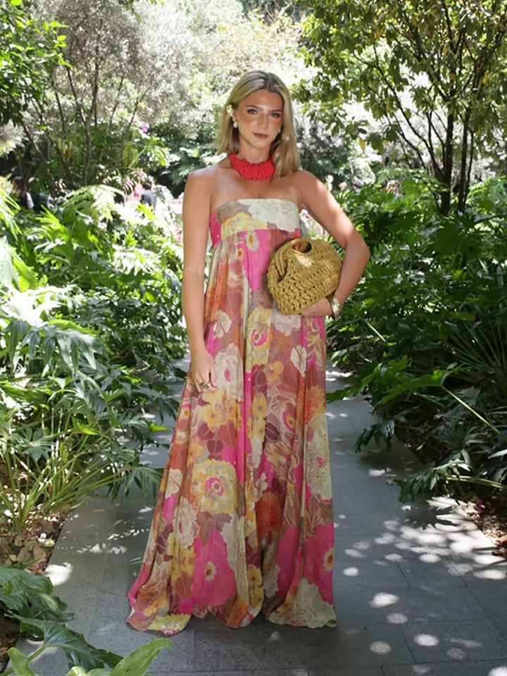 Lylah | Flowy Strapless Maxi Dress