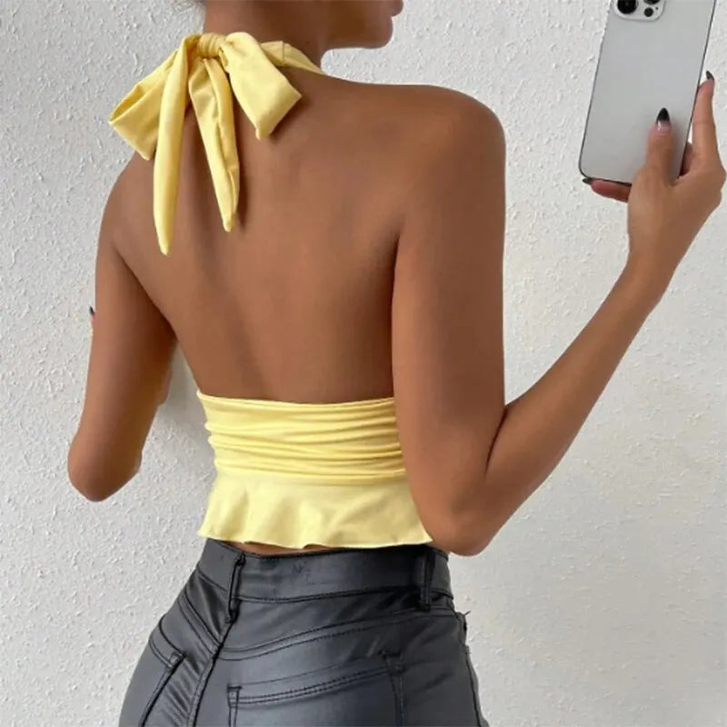 Selena | Fitted Deep V-Neck Top