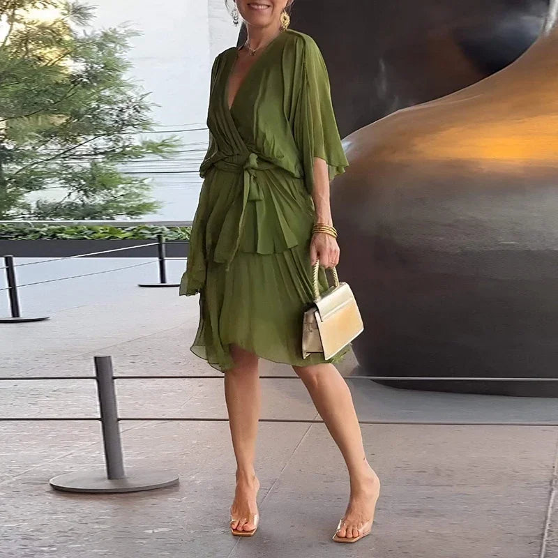 Florie | Elegant Layered Ruffle Maxi Dress