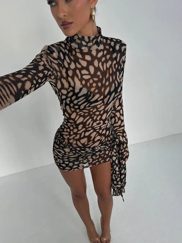 Jessa | Long Sleeve Leopard Dress