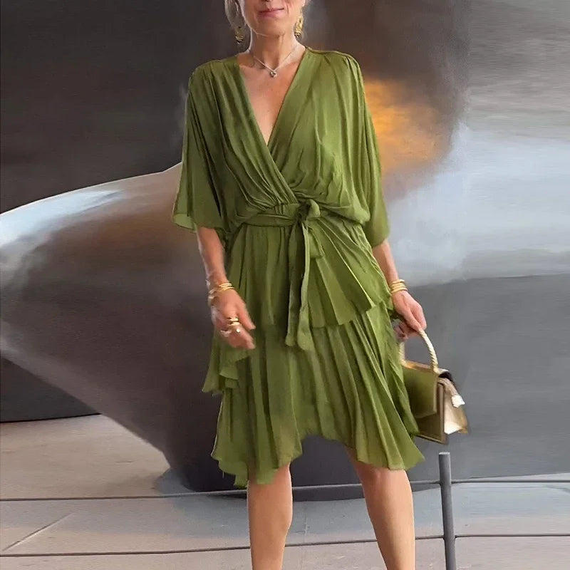 Florie | Elegant Layered Ruffle Maxi Dress