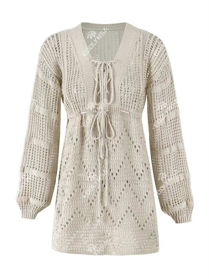 Ivonne | V-Neck Lace-Up Beach Dress