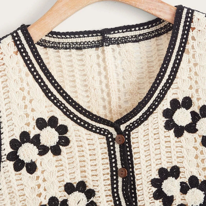 Angeline | Sheer Crochet Vest