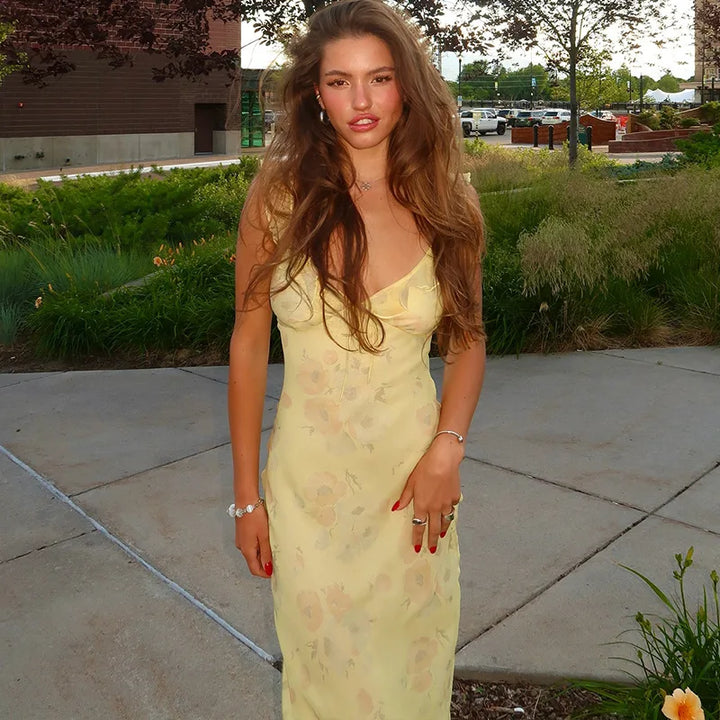 Kristine | Yellow Bloom Dress