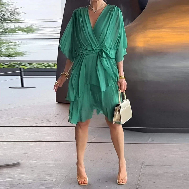 Florie | Elegant Layered Ruffle Maxi Dress