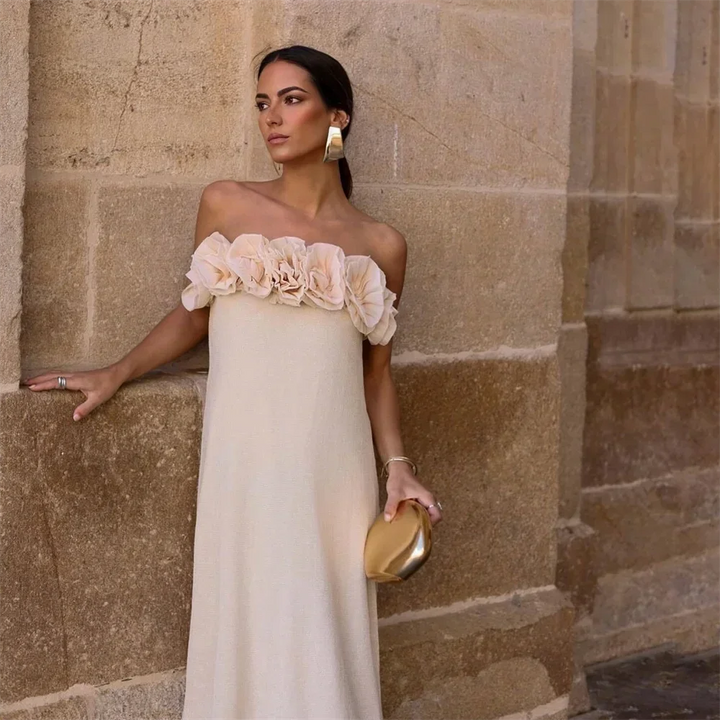 Venice | Elegant Flower Strapless Dress
