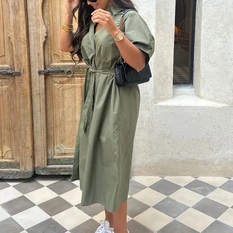 Samira | Elegant Tie-Up Shirt Dress