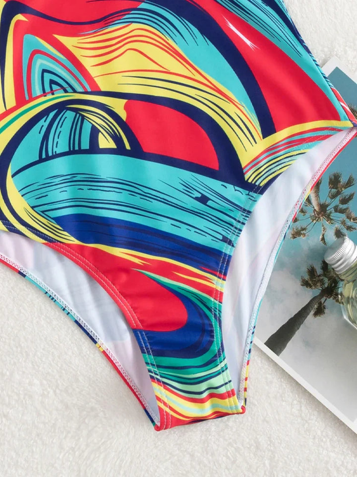 Meanne | Swimsuit with V-neck and Print