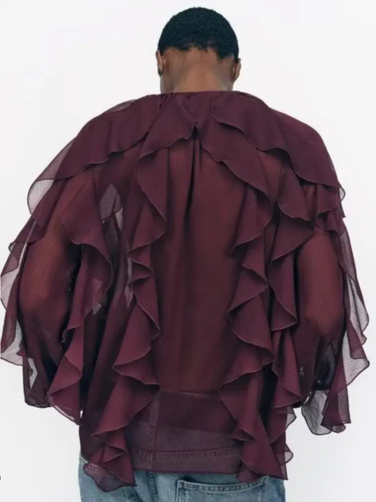 Jacklyn | Elegant V-Neck Tiered Blouse