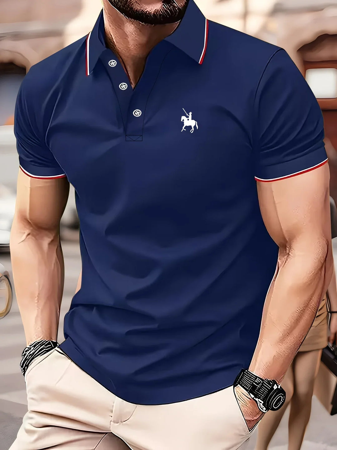 Martin | Casual Polo with Knight Print
