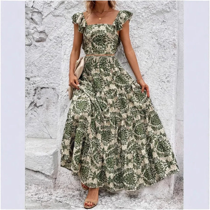 Jazlyn | Floral Halter Long Dress