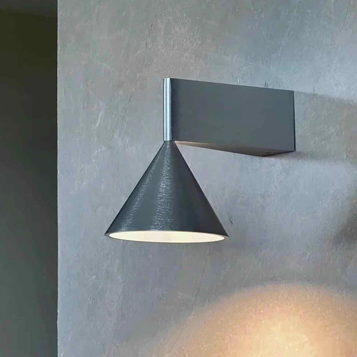 Modern Brushed Aluminum Cone Wall Lamp