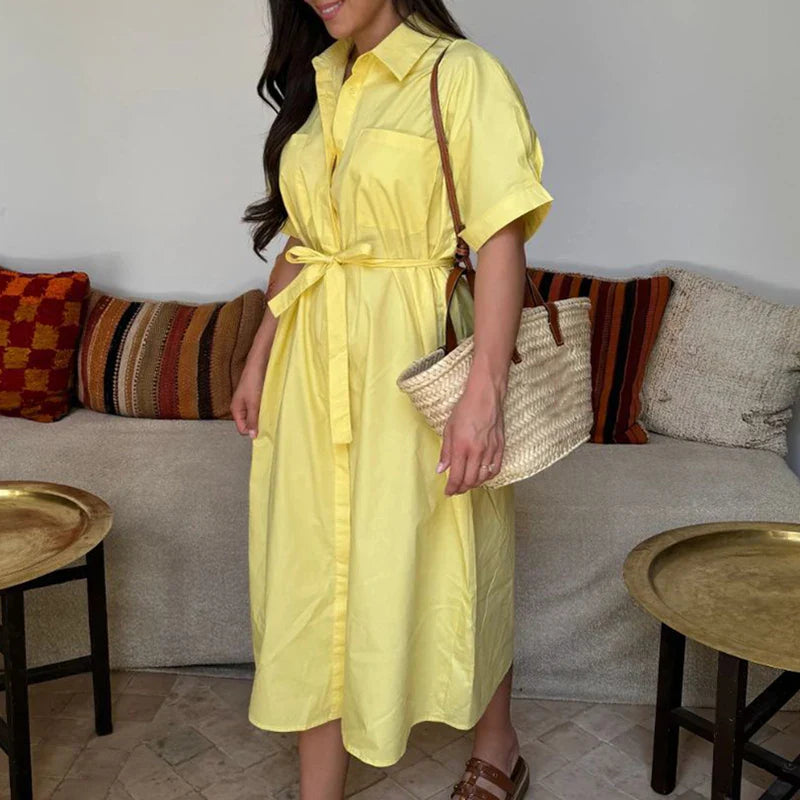 Samira | Elegant Tie-Up Shirt Dress