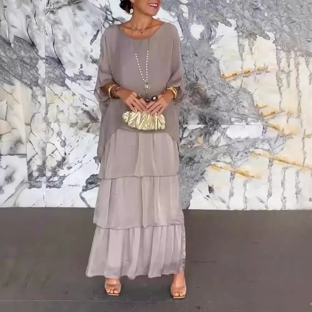 Rosina | Elegant O-Neck Ruffle Dress