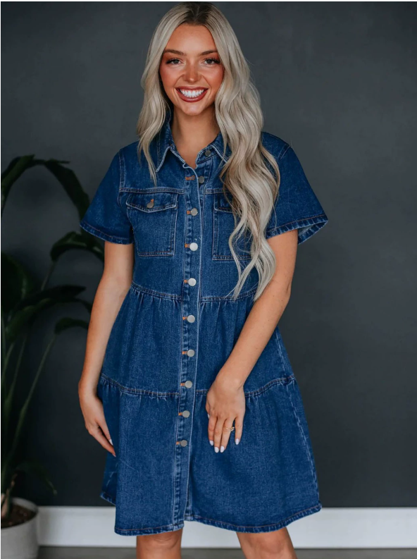 Lou | Denim Dress with Pockets
