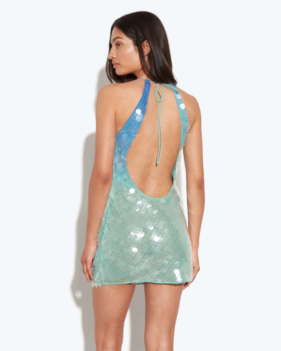 Kendra | Sparkling Halter Neck Mini Dress